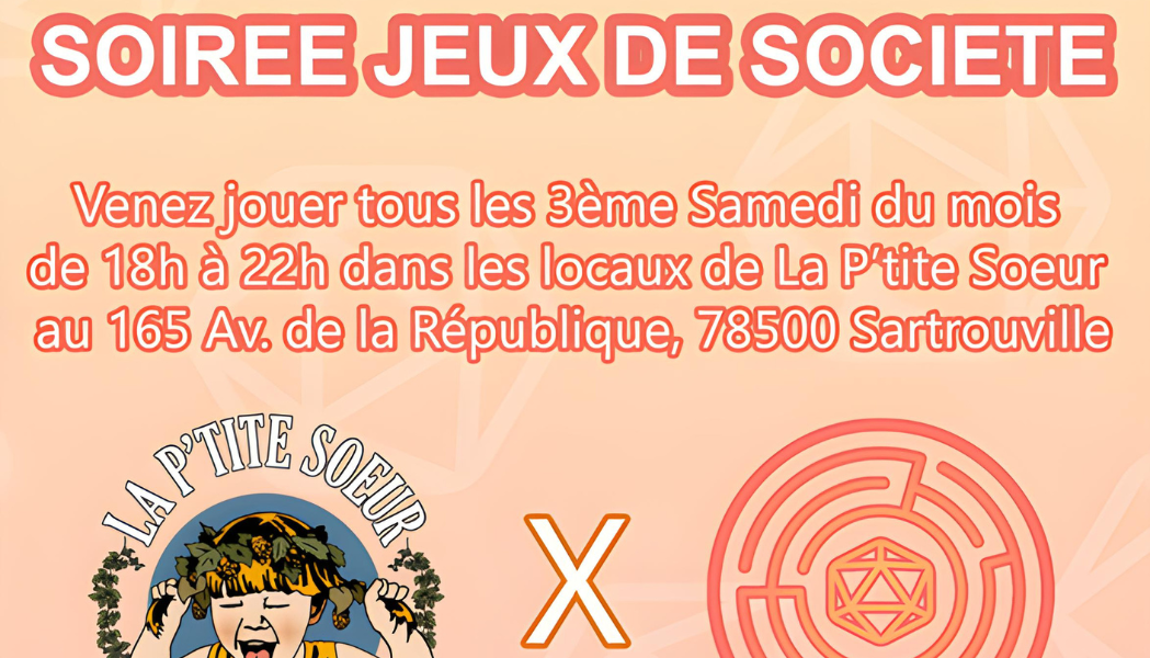 soirée jeux de société brasserie artisanale la p'tite sœur